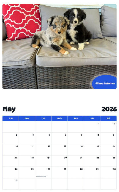 2026 - 2027 Eliana & Archer - Pawidols Pet Calendar