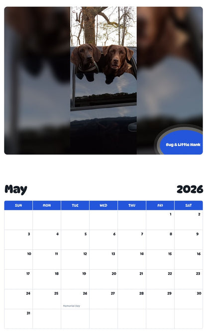 2026 - 2027 Bug & Little Hank - Pawidols Pet Calendar