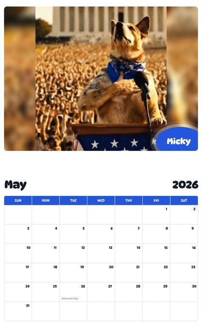 2026 - 2027 Micky - Pawidols Pet Calendar