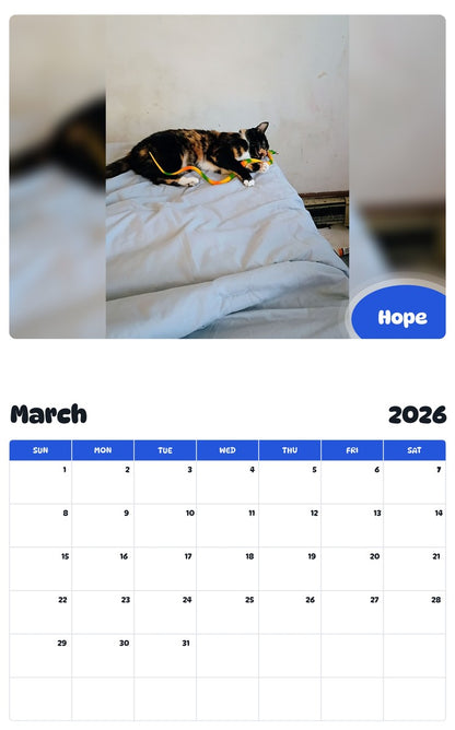 November 2025 - October 2026 Hope - Pawidols Pet Calendar