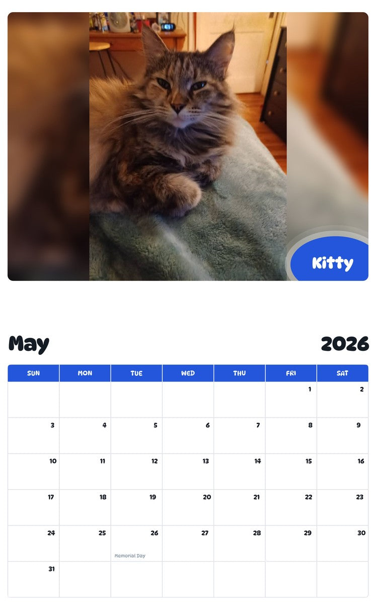 2026 - 2027 Kitty - Pawidols Pet Calendar