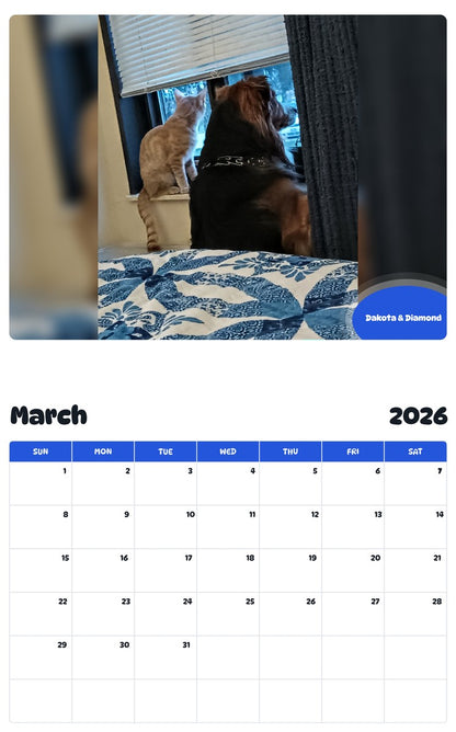 November 2025 - October 2026 Dakota & Diamond - Pawidols Pet Calendar