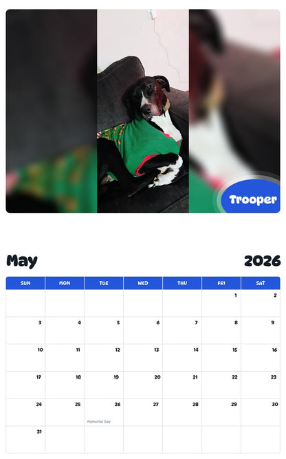 2026 - 2027 Trooper - Pawidols Pet Calendar
