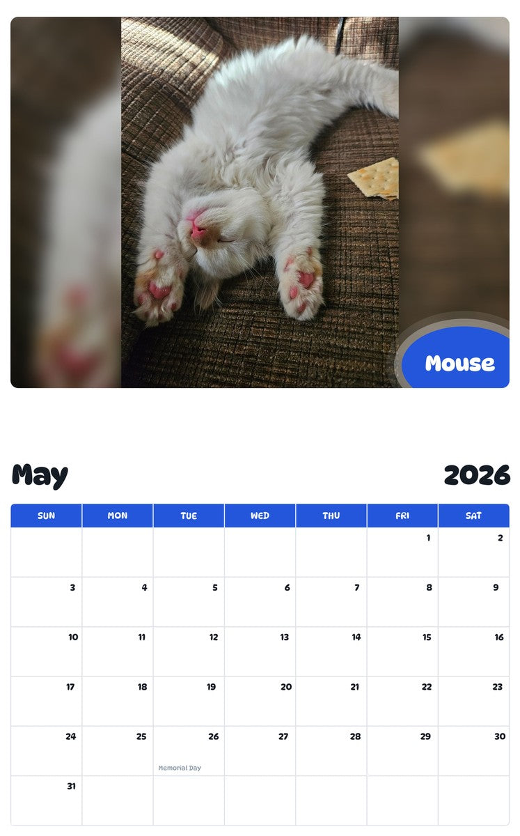 2026 - 2027 Mouse - Pawidols Pet Calendar