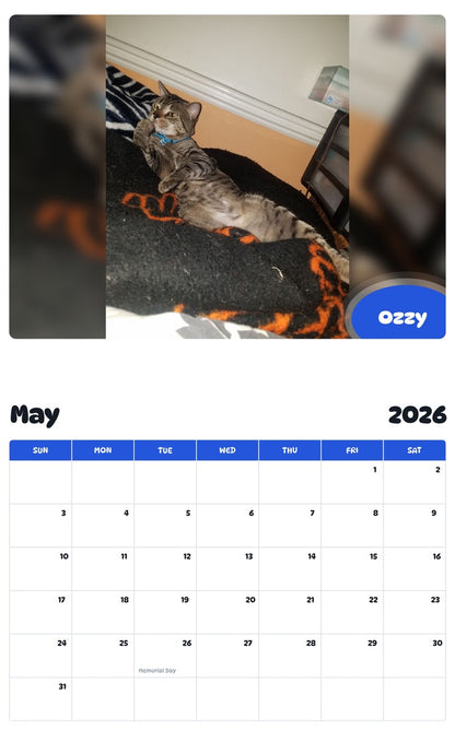 2026 - 2027 Ozzy - Pawidols Pet Calendar
