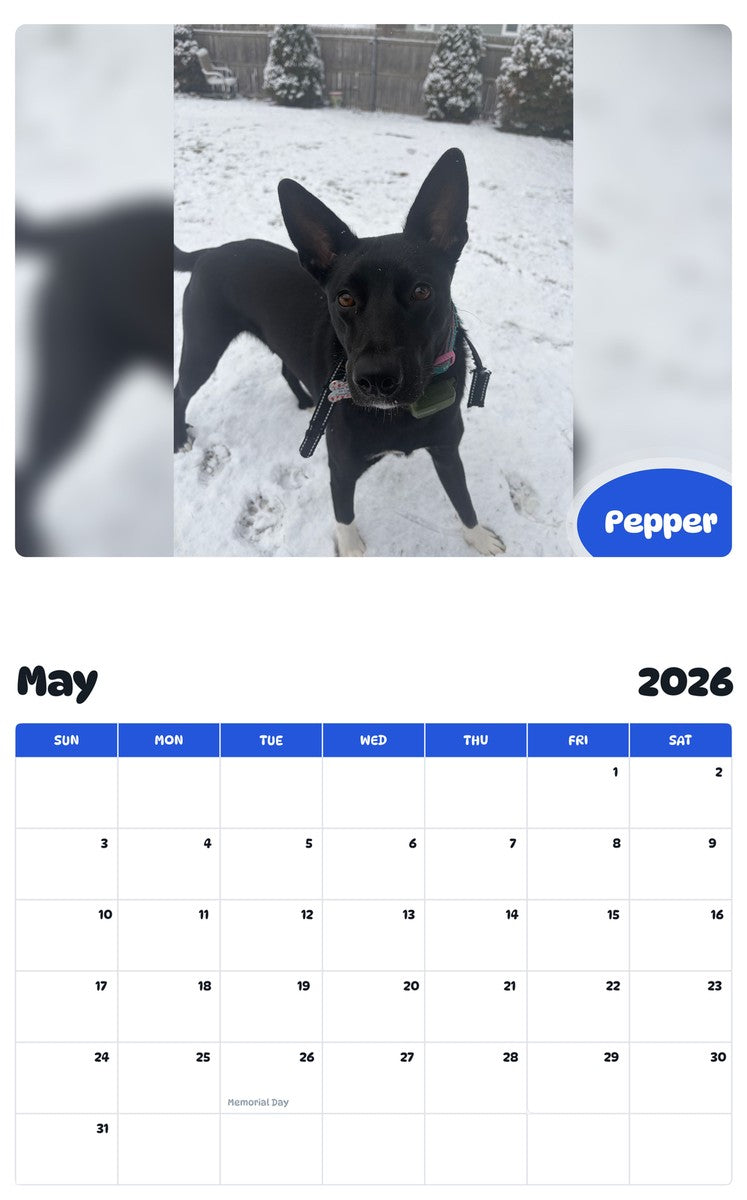 2026 - 2027 Pepper - Pawidols Pet Calendar
