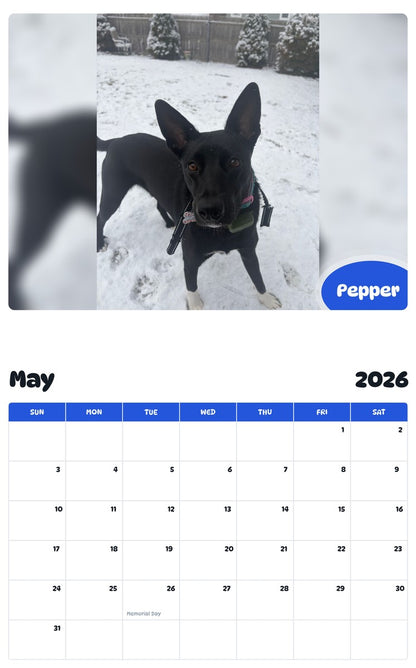 2026 - 2027 Pepper - Pawidols Pet Calendar