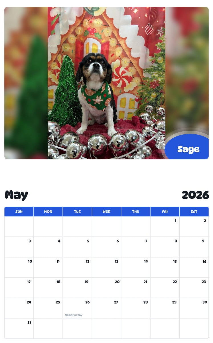 2026 - 2027 Sage - Pawidols Pet Calendar