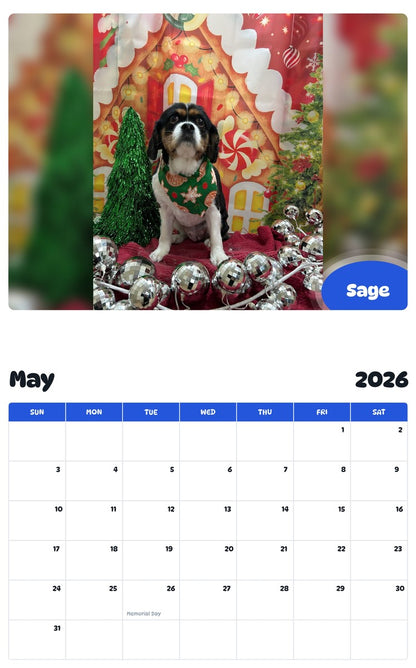 2026 - 2027 Sage - Pawidols Pet Calendar