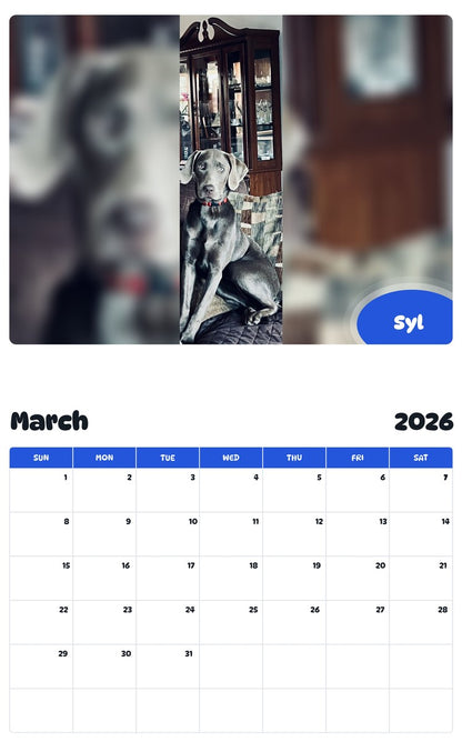 November 2025 - October 2026 Syl - Pawidols Pet Calendar