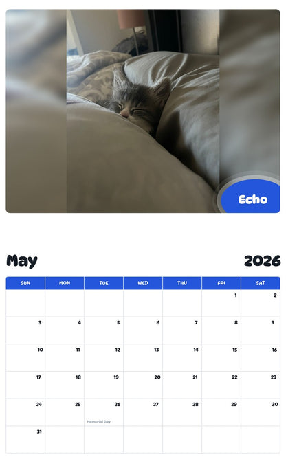 2026 - 2027 Echo - Pawidols Pet Calendar