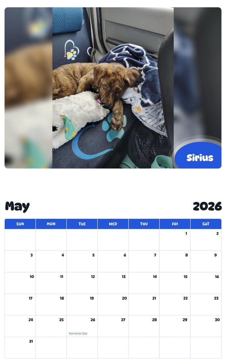 2026 - 2027 Sirius - Pawidols Pet Calendar