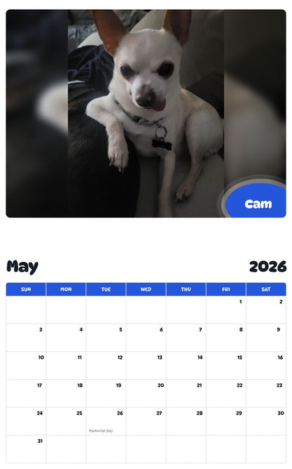2026 - 2027 Cam - Pawidols Pet Calendar