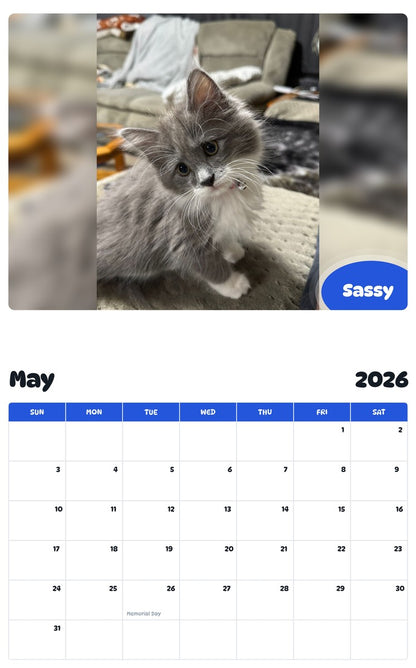 2026 - 2027 Sassy - Pawidols Pet Calendar