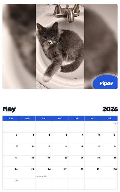 2026 - 2027 Piper - Pawidols Pet Calendar