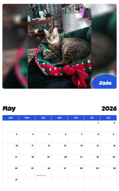 2026 - 2027 Jade - Pawidols Pet Calendar