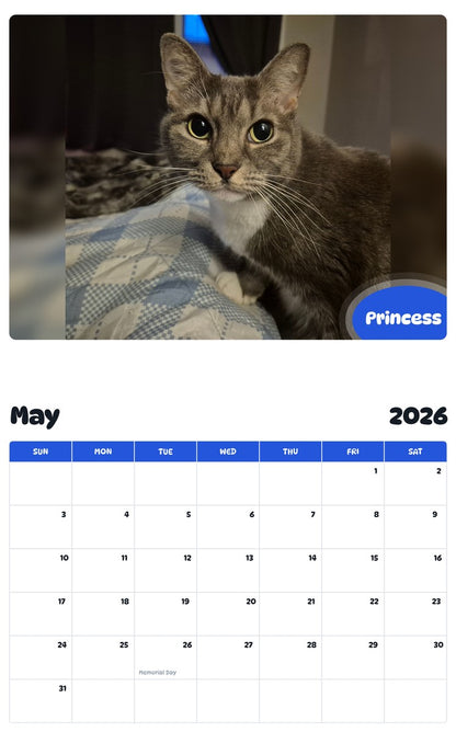 2026 - 2027 Princess - Pawidols Pet Calendar