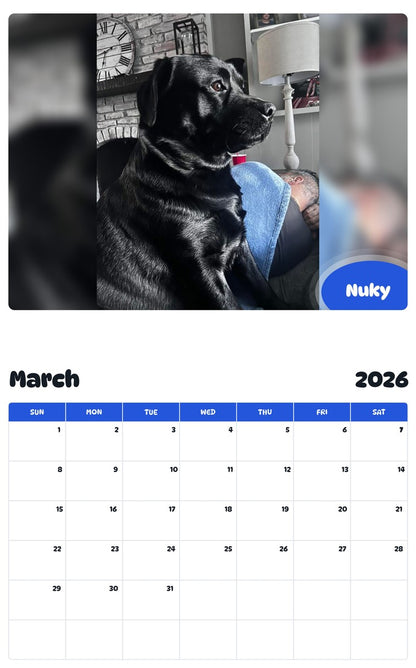 November 2025 - October 2026 Nuky - Pawidols Pet Calendar