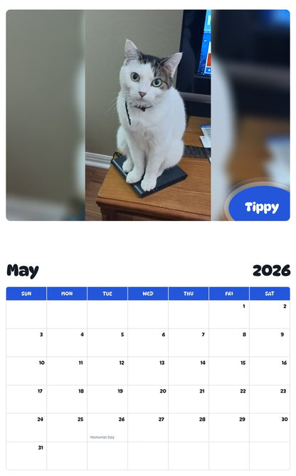 2026 - 2027 Tippy - Pawidols Pet Calendar