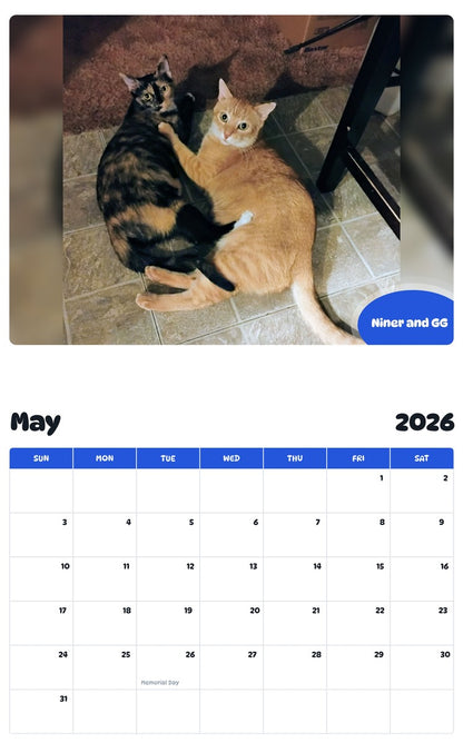 2026 - 2027 Niner and GG - Pawidols Pet Calendar