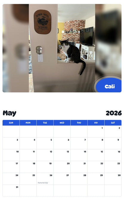 2026 - 2027 Cali - Pawidols Pet Calendar