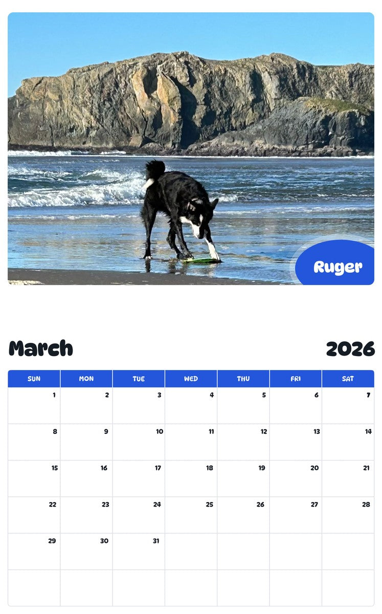 November 2025 - October 2026 Ruger - Pawidols Pet Calendar