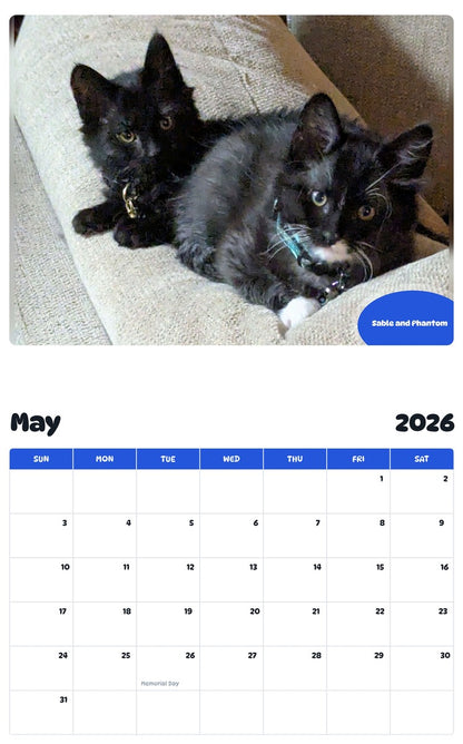 2026 - 2027 Sable and Phantom - Pawidols Pet Calendar
