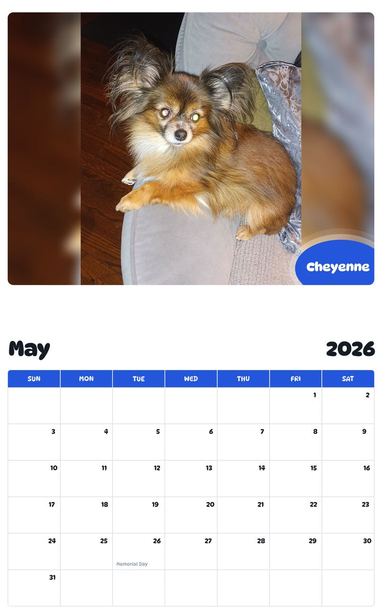 2026 - 2027 Cheyenne - Pawidols Pet Calendar