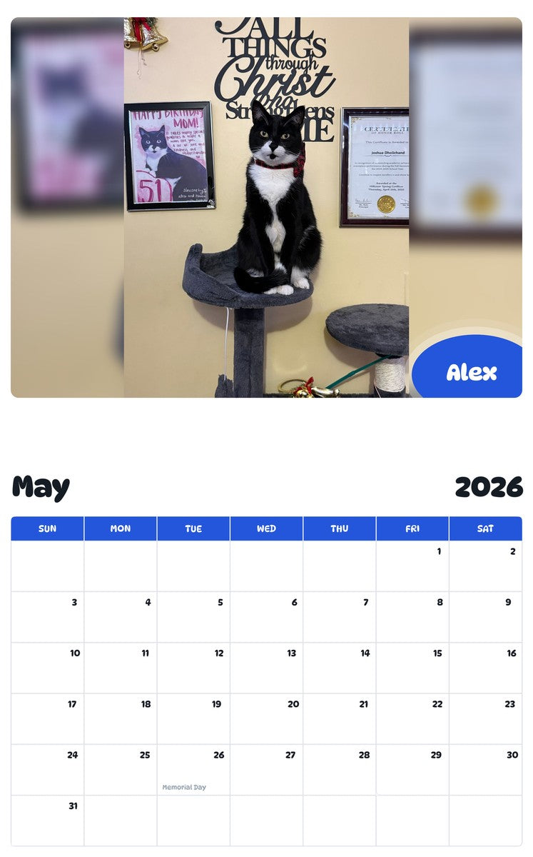 2026 - 2027 Alex - Pawidols Pet Calendar