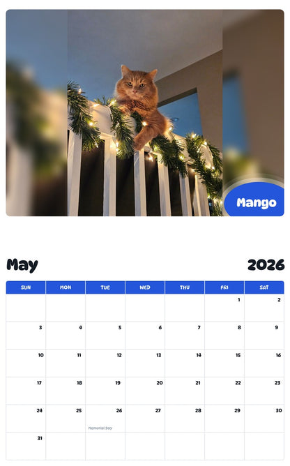 2026 - 2027 Mango - Pawidols Pet Calendar
