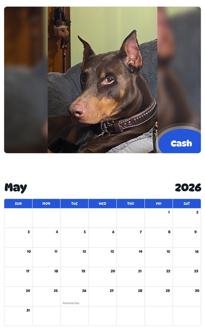 2026 - 2027 Cash - Pawidols Pet Calendar