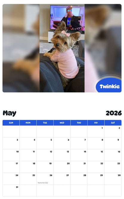 2026 - 2027 Twinkie - Pawidols Pet Calendar