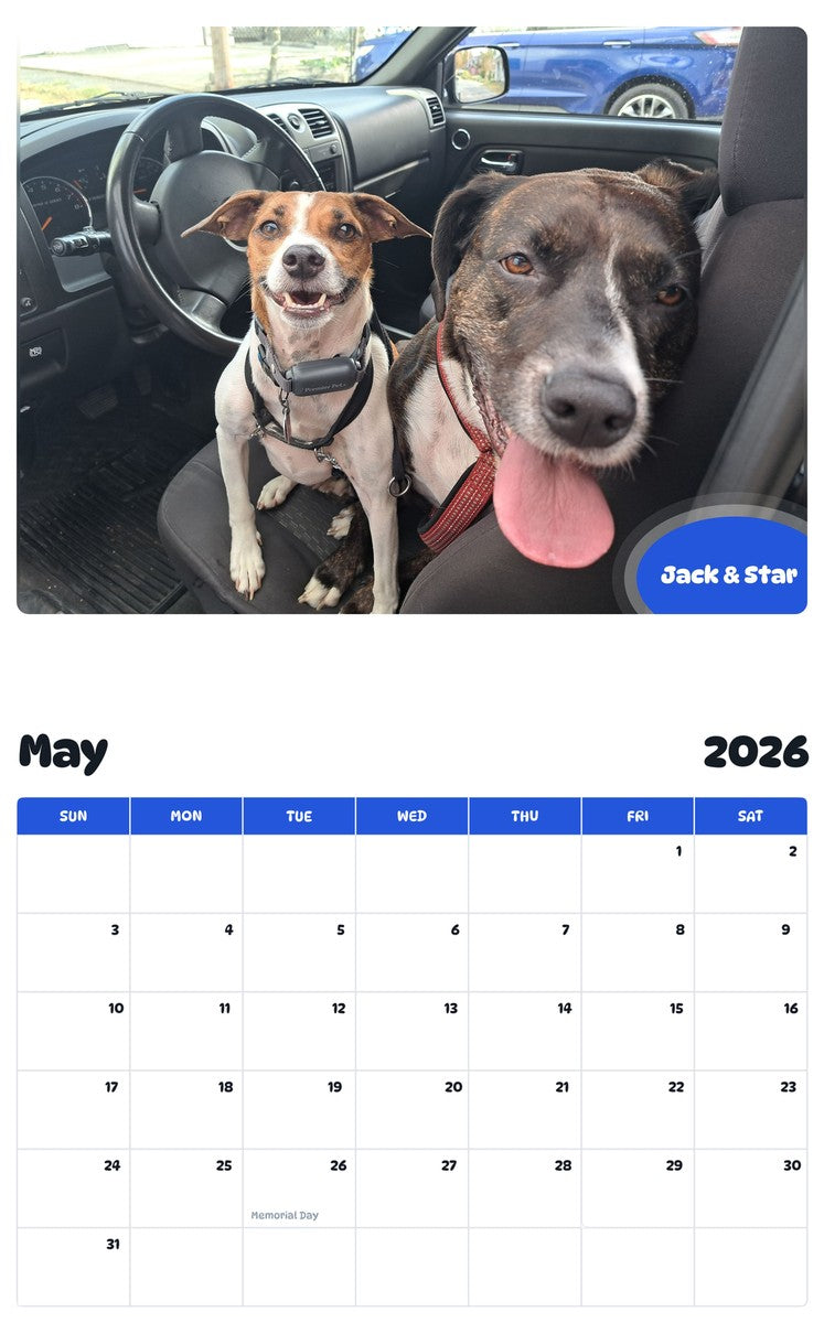 2026 - 2027 Jack & Star - Pawidols Pet Calendar