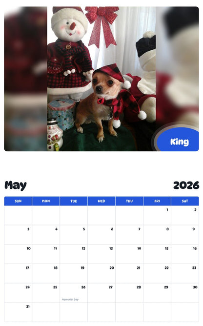 2026 - 2027 King - Pawidols Pet Calendar