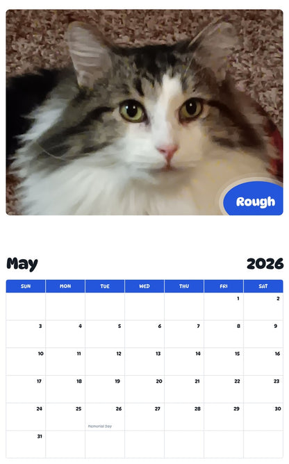 2026 - 2027 Rough - Pawidols Pet Calendar