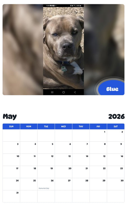 2026 - 2027 Blue - Pawidols Pet Calendar