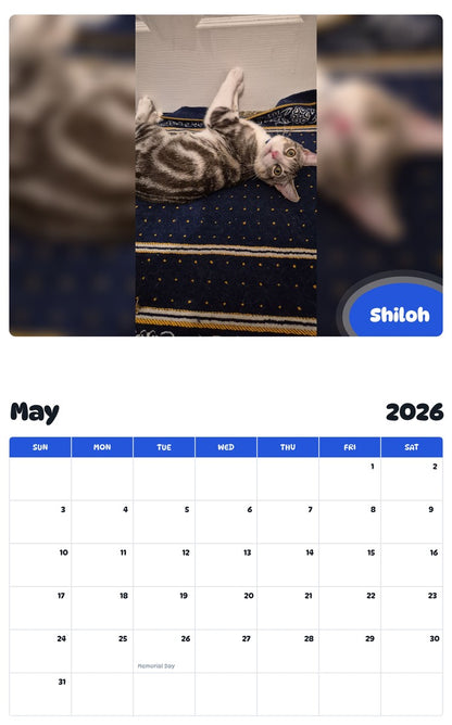 2026 - 2027 Shiloh - Pawidols Pet Calendar