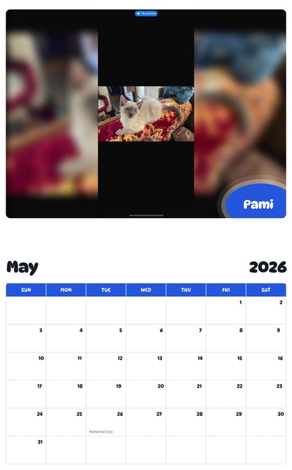 2026 - 2027 Pami - Pawidols Pet Calendar