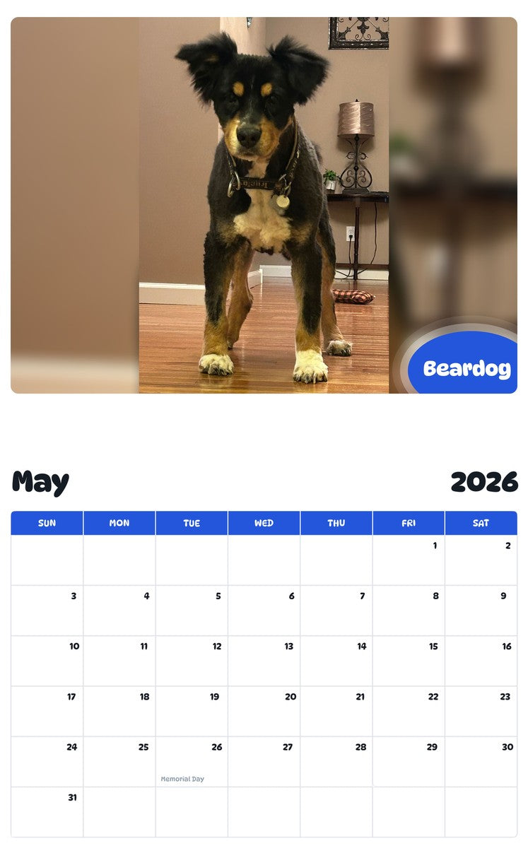 2026 - 2027 Beardog - Pawidols Pet Calendar