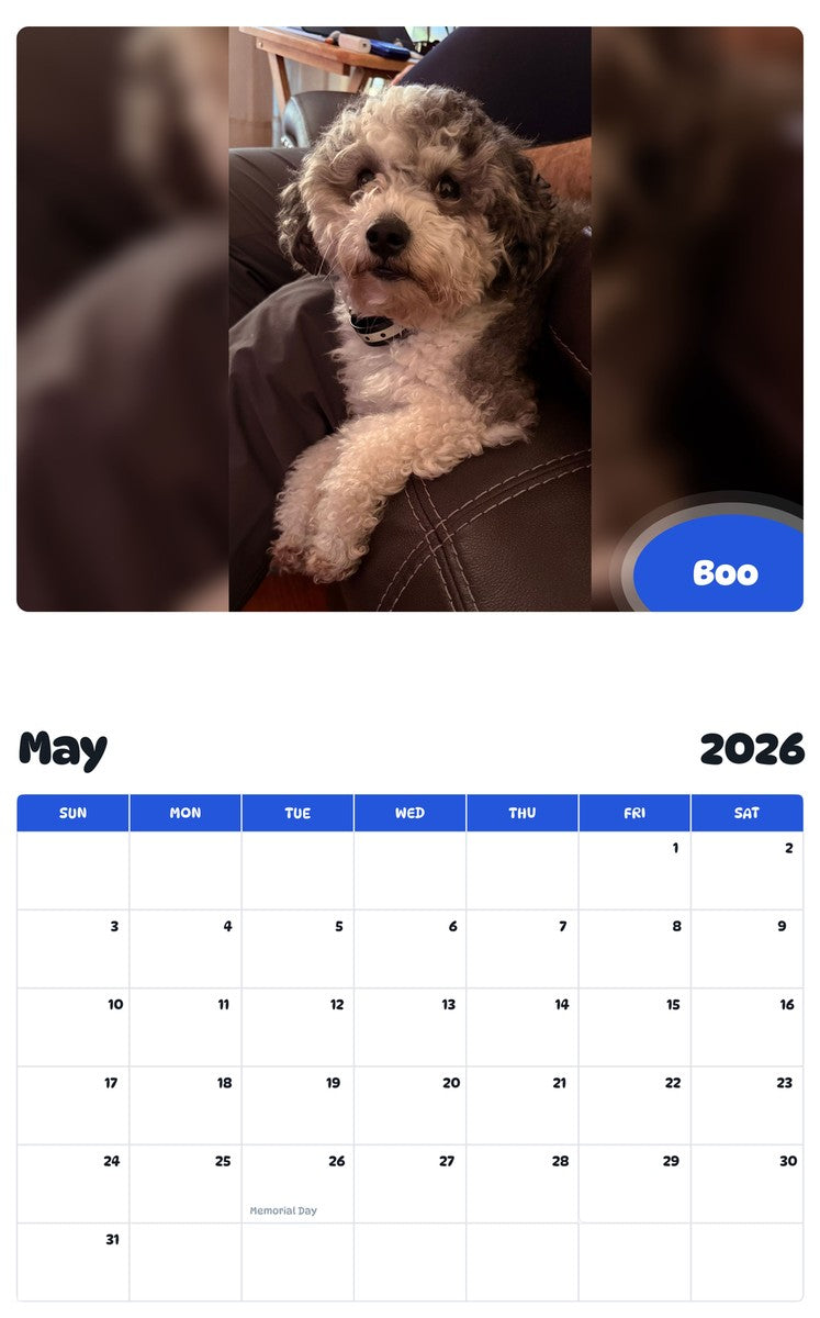 2026 - 2027 Boo - Pawidols Pet Calendar