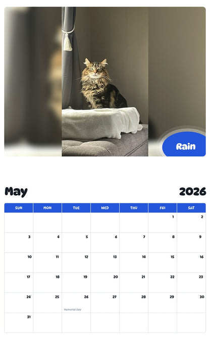 2026 - 2027 Rain - Pawidols Pet Calendar