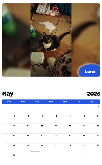 2026 - 2027 Luna - Pawidols Pet Calendar