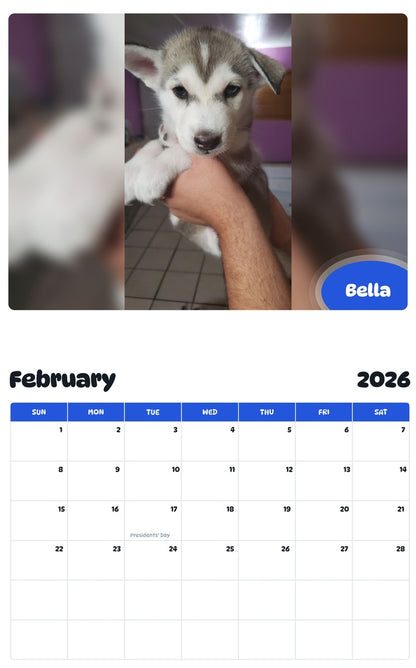 October 2025 - September 2026 Bella - Pawidols Pet Calendar