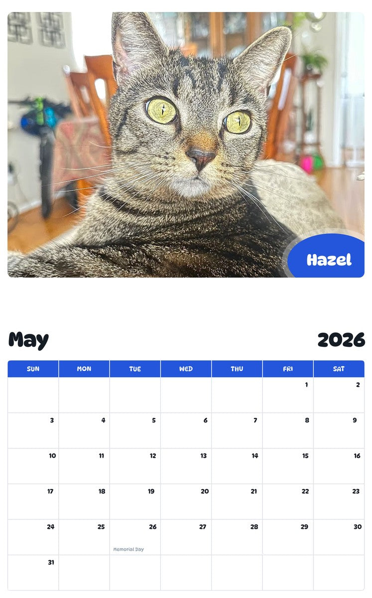 2026 - 2027 Hazel - Pawidols Pet Calendar