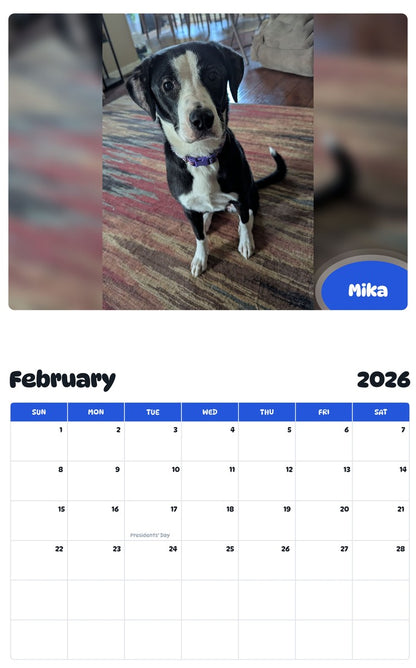 October 2025 - September 2026 Mika - Pawidols Pet Calendar