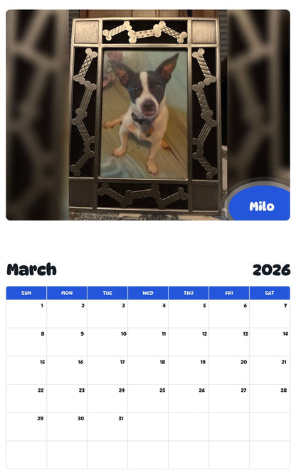 November 2025 - October 2026 Milo - Pawidols Pet Calendar