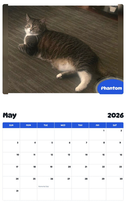 2026 - 2027 Phantom - Pawidols Pet Calendar