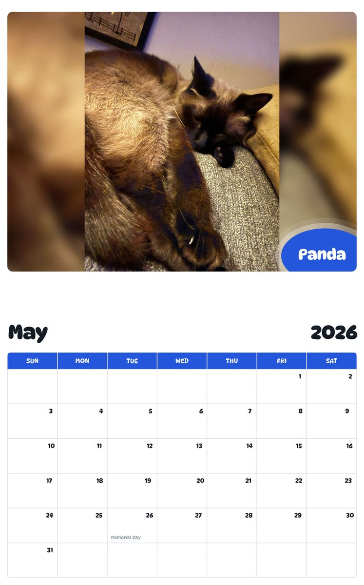 2026 - 2027 Panda - Pawidols Pet Calendar
