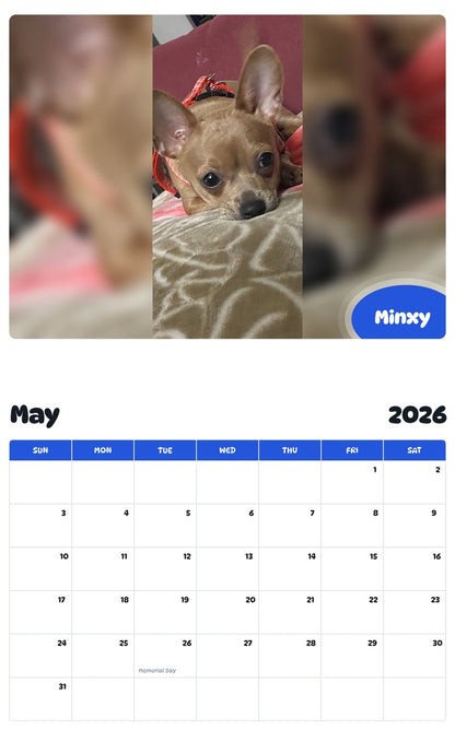 2026 - 2027 Minxy - Pawidols Pet Calendar