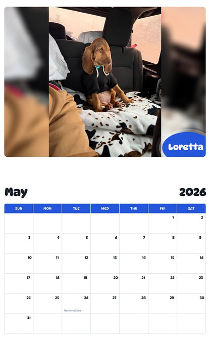 2026 - 2027 Loretta - Pawidols Pet Calendar